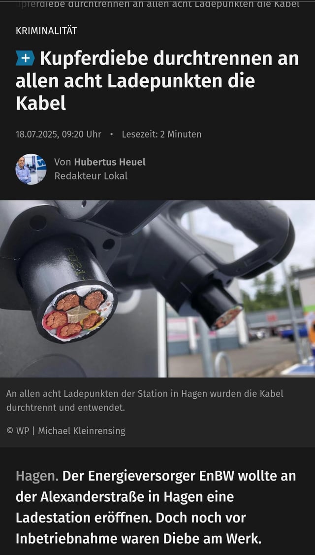 Wie viel bekommt man für das Kupfer von einem Kabel?